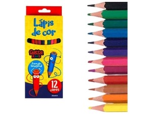 LAPIS DE COR GATTE 12 CORES C/06