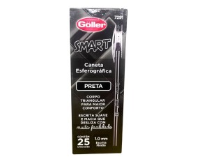 CANETA ESFEROGRAFICA GOLLER SMART C/25- PRETO G-7291