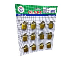 CADEADO GLORY 20MM CARTELA C/12