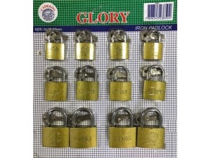 CADEADO GLORY CARTELA 32-38-50MM