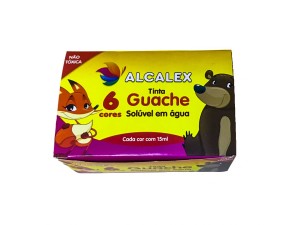 TINTA GUACHE  ALCALEX  C/6 CORES